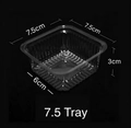Square clear plastic food tray for mooncake or pastry with 7.5cm top diameter size - 80g/7.5cm (100 Pcs) / Clear