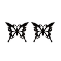 Minimalistische schwarze Edelstahl Schmetterling Ohrstecker mit gotischer Ästhetik - Mattschwarz