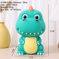 Grünes Cartoon Dino Sparschwein für Jungen, tolles Geburtstagsgeschenk, 13x15x20cm - Lustiger Drache / Blau