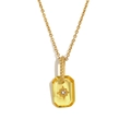 Collana in acciaio inossidabile placcato oro 18K con ciondolo a stella gialla ottagonale - Stile Gemma Gialla (Oro-8)