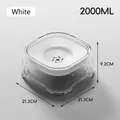 White anti-spill floating pet water bowl with 2000ML large capacity for dogs - Transparent Floating Water Bowl / Ivory