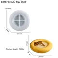 Detailed size specifications for a 205mm circular silicone tray mold for DIY resin crafts - Round Ring Tray Mold