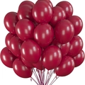 Bundle of 20 pieces 10-inch thick matte red latex balloons for party decoration - Vintage Wine Red