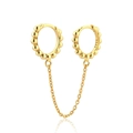 Boucles d'oreilles minimalistes en argent S925 doré avec perles sur fond blanc - Argent 925 / Doré