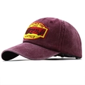 Gorra de béisbol vintage lavada burdeos con bordado Aero New York 1865 para hombre y mujer - Ajustable / Burdeos