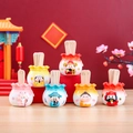 Ceramic koi lucky storage jars set in festive red for New Year home table decor - 3098 Blessing And Fortune Telling Tubes (6 In Total) / Extra Large Tray Display Series