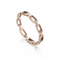 Anello minimalista a catena in acciaio inossidabile oro rosa con maglie intrecciate - US 6 / Oro rosa