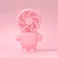 Portable pink cat ear mini USB fan with handheld and desktop stand features - Cat