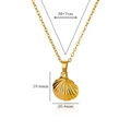 Gold shell pendant necklace with 38+7cm thin chain and detailed size measurements - Gold Scallop (19.6x20.4mm)