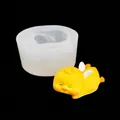 3D καλούπι σιλικόνης παπάκι για σοκολάτα και πουτίγκα με έτοιμο κίτρινο κοτοπουλάκι - Ξαπλωμένη Πάπια με Φτερά B259 / Διαφανές
