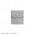 Medium grey velvet jewelry pouch with snap button closure, size 8.5cm x 10cm - 中号款(8.5cm*10cm) / Light Gray