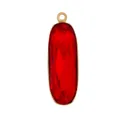 Oval red zircon pendant with gold plated bezel frame and top hanging ring attachment - M601978-Red