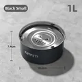 1L Schwarzer S schwimmender Wassernapf aus Edelstahl mit Pfotenabdrücken für Hunde - 1 l / Schwarz