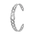Elegant silver stainless steel open bangle featuring a stylish hollow cuban chain design - Y534-2 Silver Cuban Chain