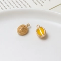 DIY gold lemon and coffee bean fruit charms for handmade earrings and jewelry - 01#Durian (9*14mm)