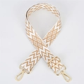 Verstellbarer breiter Taschengurt aus Polyester mit braunem Zickzackmuster - Muster 132 / Goldener Haken