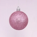 Pink glitter Christmas ball ornament with silver cap and string for holiday tree decoration - 2cm / Pink Glitter (No Cap/String)