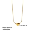 Minimalist gold heart pendant necklace in titanium steel with detailed size specifications - [XKN0398] Mini Heart Necklace Gold