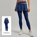 Jupe-legging de yoga bleu baleine à taille haute pour le fitness et le sport - S / Bottoms / Bleu Baleine