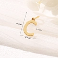 Polished 14K gold letter C pendant charm for necklaces with 12.25mm height and 0.24g weight - Gold - Letter C