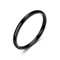 Minimalist black titanium steel band ring with a high-polish finish for women and men - US 5 / 2mm Black