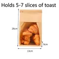 Brown kraft paper bread bag with window, 28x13x9cm size, fits 5-7 toast slices - Kraft Paper Toast Bag / Small (50Pcs)