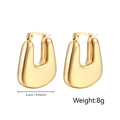 Poliierte 18K vergoldete Edelstahl U-Ohrringe in Goldoptik, 2.4cm Breite - Quadratische hohle Ohrringe (MS-056) / Gold