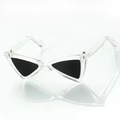 Retro triangular pet sunglasses with clear frame and black lenses for small dogs and cats - One Size-8.5cm / Transparent Frame Black Lens