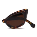 Retro tortoise shell cat eye sunglasses with thick frames and dark brown lenses - Tortoiseshell Frame Tea Lens
