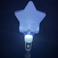 Blue LED glowing star-shaped glow stick with white handle and sparkling light effect - Thickened Star Wand White