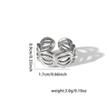 Detailed size chart of vintage silver hollow braided ring with weight and dimensions - Hollow Braided Texture Style (TYR0295)