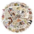 Lot de 50 autocollants vintage étanches pour scrapbooking DIY, ordinateurs et valises déco - Style Vintage Occidental