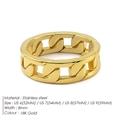 8mm brede 18K goudvergulde roestvrijstalen holle gevlochten Cubaanse ring voor dames - US6 / 18K goud