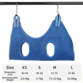 Tabella taglie per amaca da toelettatura gatti in rete blu per taglie dalla XS alla L - XS / Blu