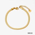 Bracelet élégant en acier inoxydable doré à maille serpent avec fermoir réglable - Bracelet Chaîne de Serpent Doré (B528)