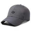 Men's gray baseball cap featuring a black SP embroidered patch and curved visor - Light Gray