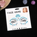 Funkelnde hellblaue und klare Gesichts-Edelstein-Sticker für Augen-Make-up - Blau