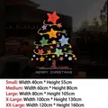 Golden Christmas tree electrostatic window sticker with Merry Christmas text in various sizes - Small / Sduv-465