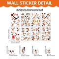 Set of 8 sheets with 329 pieces of Christmas snowman stickers measuring 20x30cm - 30*20cm*8pcs / CT24Y12475T_T