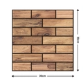 Self-adhesive 3D wall panel with realistic brown wood plank texture, 30cm x 30cm size - 526-Natural Wood Grain