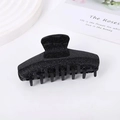 Elegant large black hair claw clip with a sparkling glitter finish for women - Black