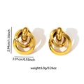 Detailed size and weight specs of gold geometric earrings showing 2.94cm height and 6.9g weight - Gold Geometric Polish Hoop Drop (BJGE0732)