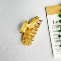 11cm Amber tortoise shell hair claw clip with glossy geometric marble texture - Rib Shape 9.8cm-Brown Coffee