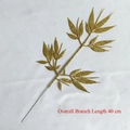 Detail of 40cm artificial golden glitter branch with leaf clusters for festive decor - Bamboo Leaf