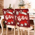 Lot de deux housses de chaise de Noël rouges avec imprimé Ho-Ho-Ho dans un décor festif - Rouge HO-HO-HO (YTM2-3)