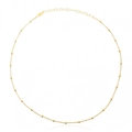 Minimalistische S925 Silber Perlenkette Gold in kreisförmigem Layout auf weißem Grund - Gold