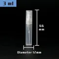 Flacone spray per profumo da 3ml in plastica con altezza 66mm e diametro 12mm - 3ml Trasparente