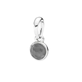 S925 sterling silver birthstone charm featuring a dark gray faceted gemstone pendant - Faceted Gemstone Style / September Dark Gray