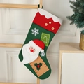 Christmas stocking with Santa Claus doll and embroidery for festive holiday decoration - 26*48cm / Snowman