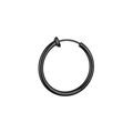 Matte black titanium steel clip-on hoop earring for men and women without piercing - 2.0*10mm / Black